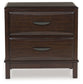 Vanmore - Two Drawer Night Stand - Dark Brown