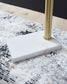 Santiford - Metal Floor Lamp - Gold Finish / White