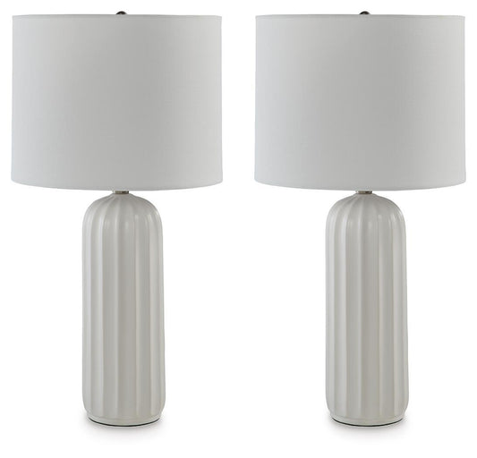 Clarkland - Ceramic Table Lamp (Set of 2) - White