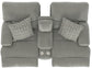 Renaldo - Power Console Loveseat With Zero Gravity Recline - Stone