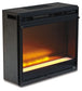 Wynnlow - 63" TV Stand With Glass/Stone Fireplace Insert - Gray