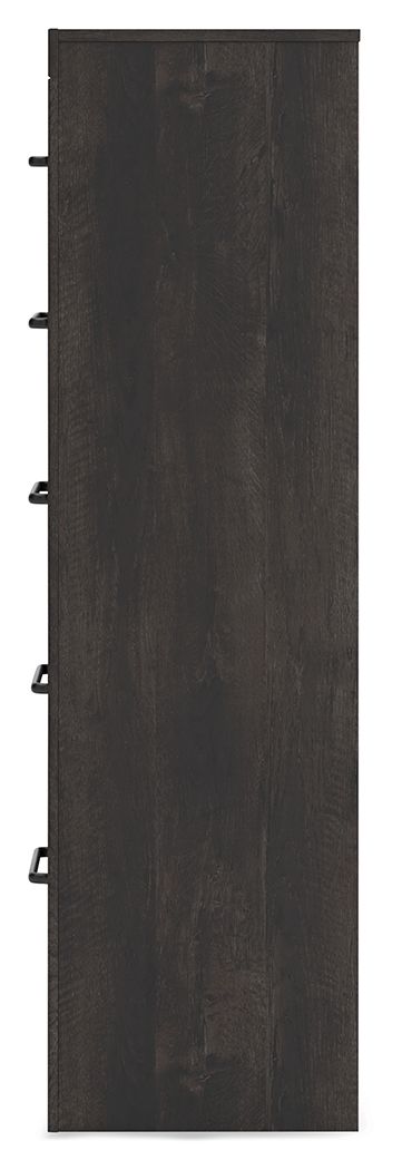 Hollivern - Five Drawer Chest - Dark Gray