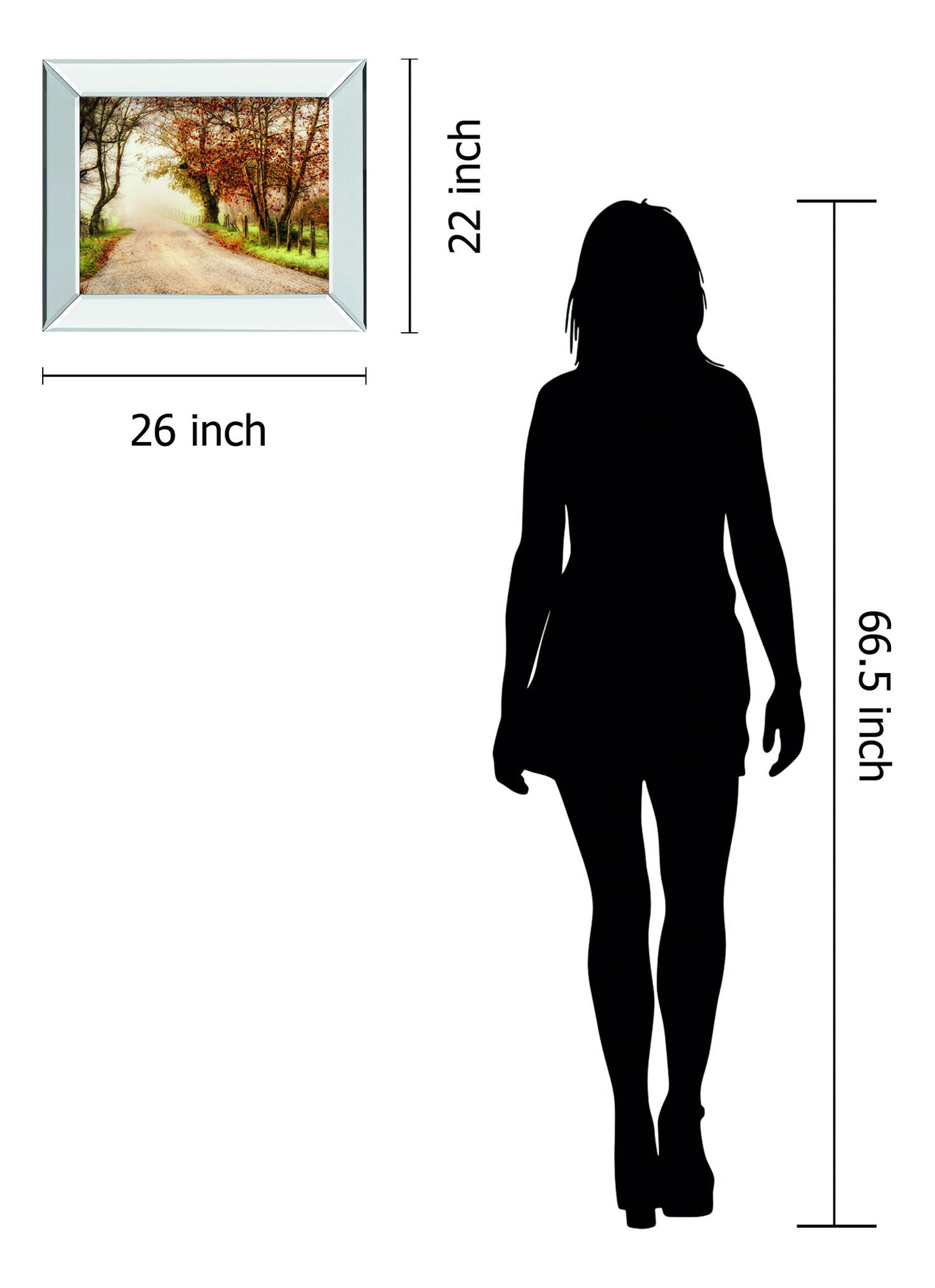 Fog Ahead By D. Burt - Mirror Framed Print Wall Art - Dark Brown