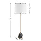 Rowland - Panda Marble Buffet Lamp - Black / Brass