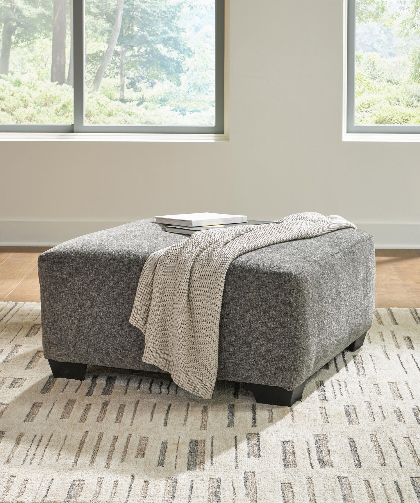 Clarington - 2 Pc. - 3-Piece Sectional And Oversized Ottoman - Greystone