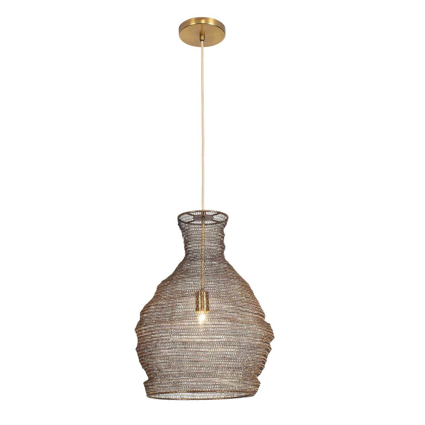 Murmur - Woven Brass 1 Light Pendant - Brass