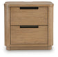 Pamaria - Two Drawer Night Stand - Light Brown