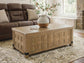 Ridgester - Lift Top Cocktail Table - Light Brown