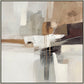 "Earthy Abstraction I" Hand-Embellished Canvas In Frame - Cream / Beige / Brown