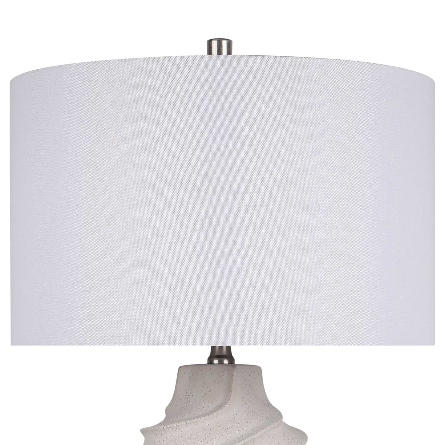 "Serenity Waves" Ceramic Table Lamp - Off White