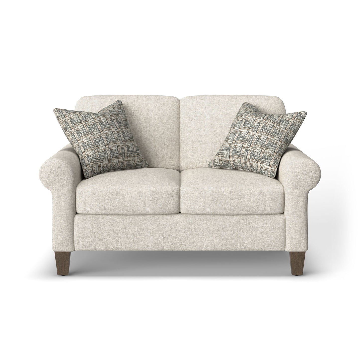 Moxy - Fabric Loveseat, Curved Sock Arms