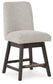 Burkhaus - Upholstered Swivel Barstool (Set of 2) - Beige / Dark Brown