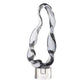 Luminous Twist - Glass Sculpture - Black / White