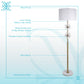 "Crystal Bloom I" Metal And Crystal Floor Lamp - Soft Gold / Clear Crystal / White Marble