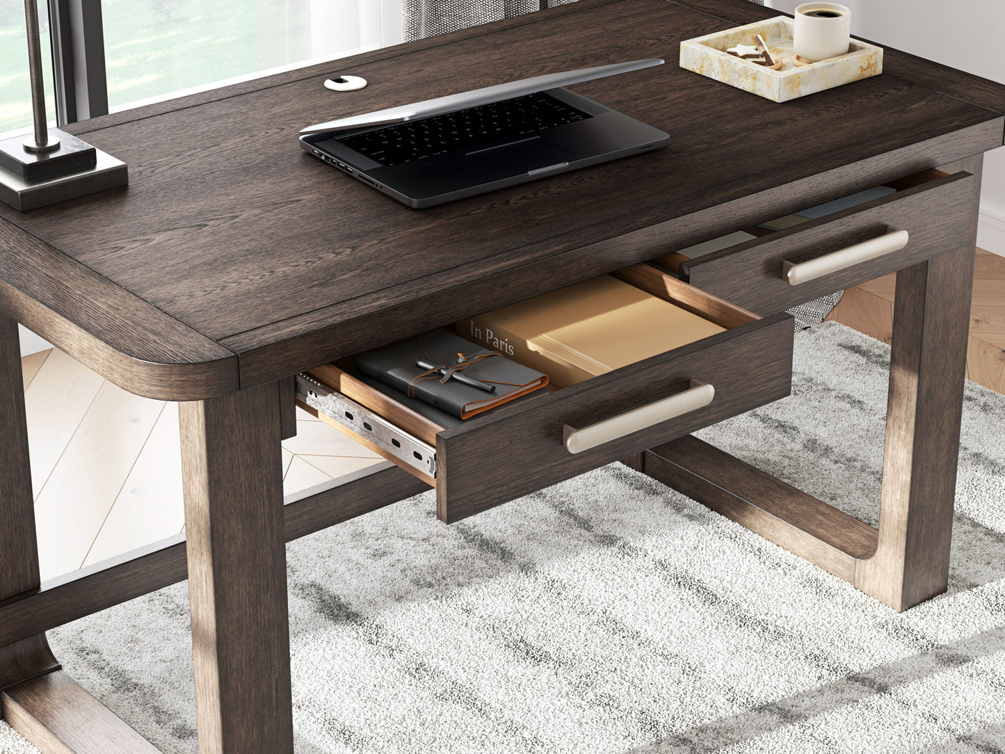 Breckington - Home Office Desk - Dark Brown