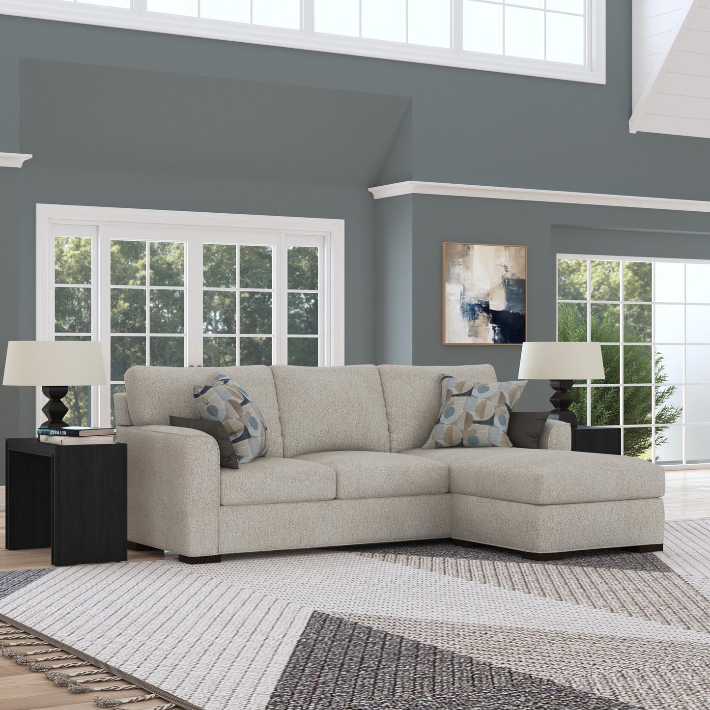 Jasper - Fabric Stationary Reversible Chaise Sofa