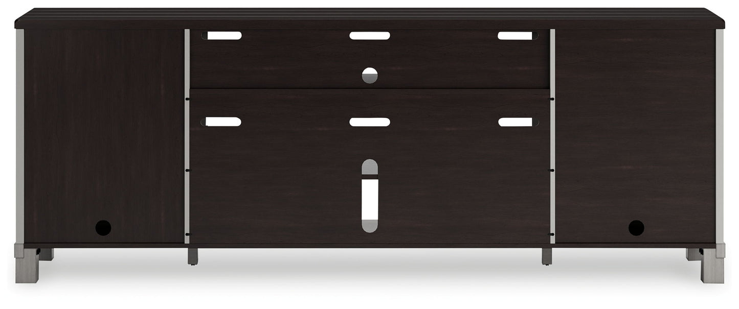 Darborn - XL TV Stand W/Fireplace Option - Gray / Brown