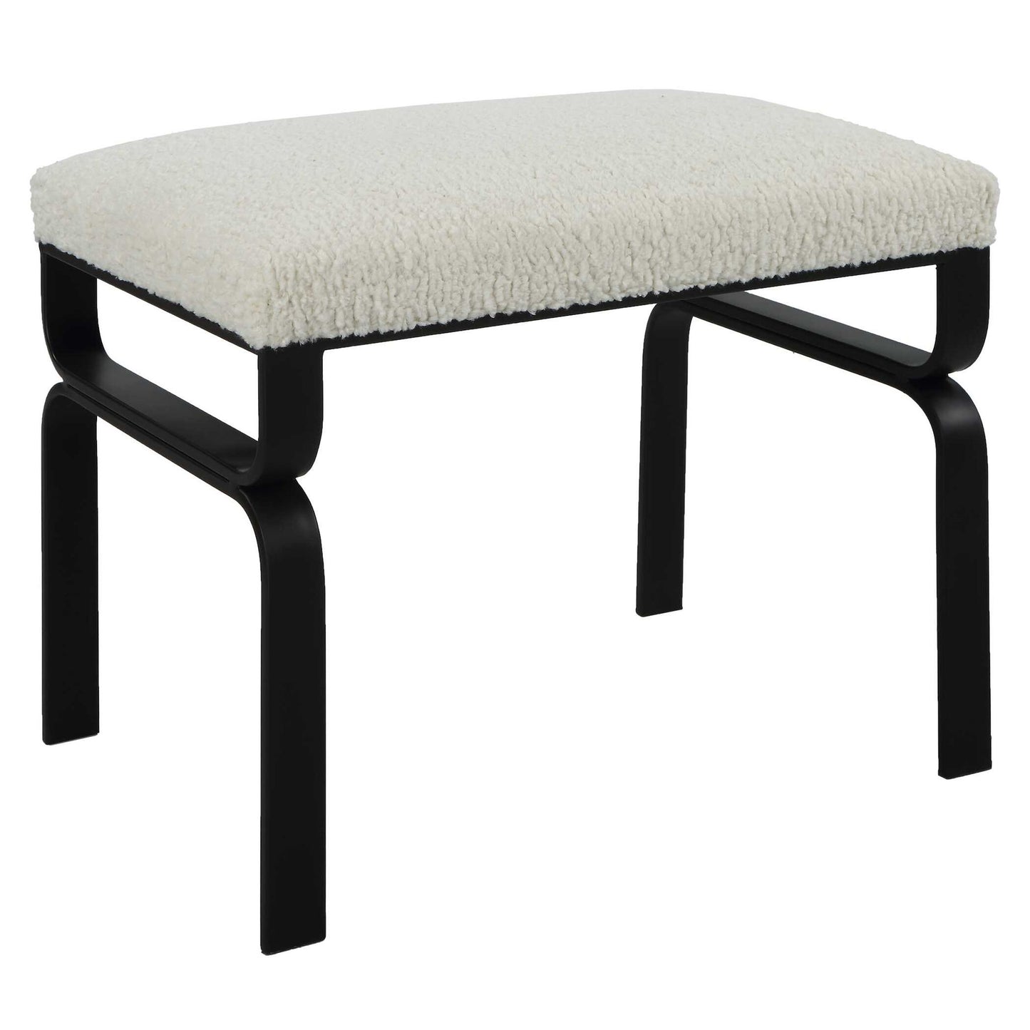 Diverge - White Shearling Small Bench