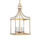 Montreal - 4 Light Brass Lantern Pendant - Gold