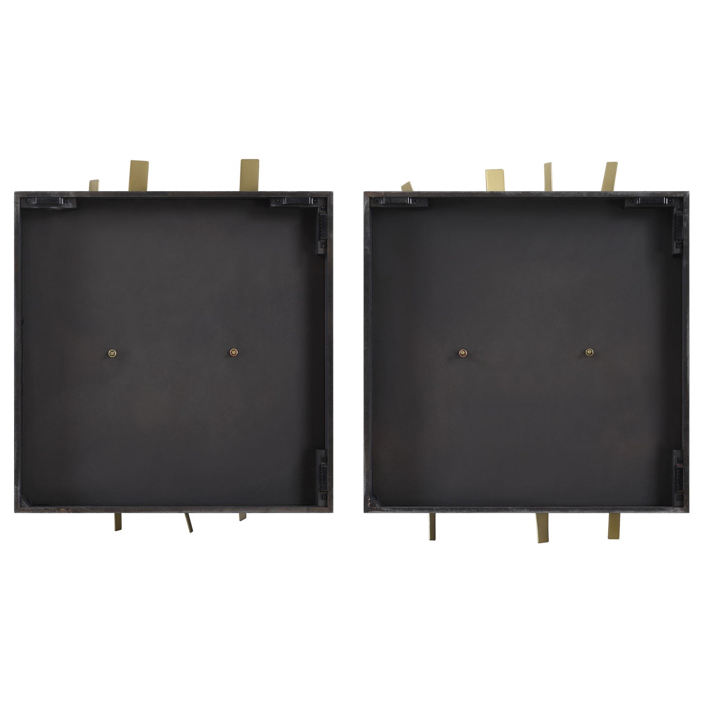 Crosshatch - Metal Wall Decor (Set of 2) - Dark Brown