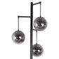 "Globe Cascade" Metal Floor Lamp With Glass Globes - Polished Chrome / Smoked Glass
