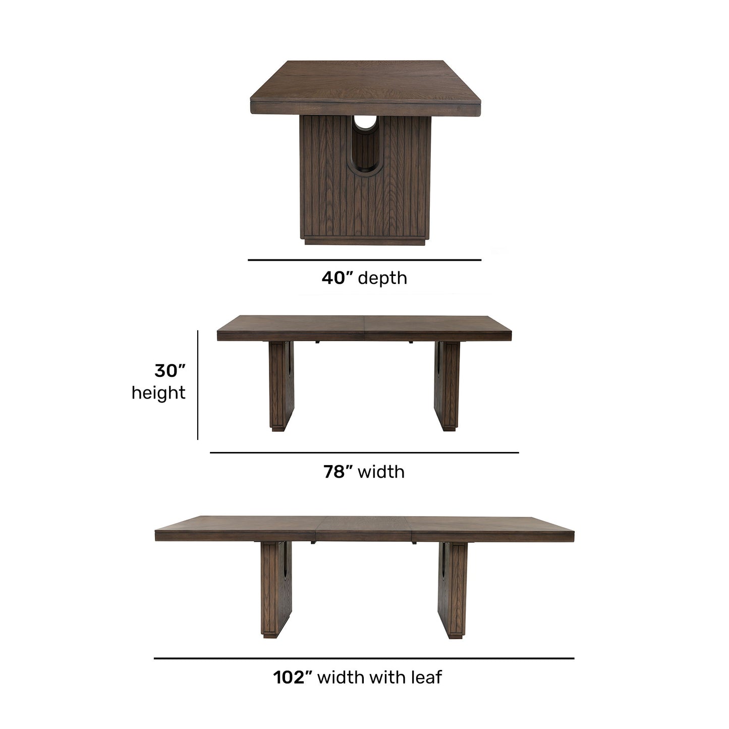 Athens - Rectangular Dining Table - Chocolate Brown