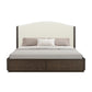 Athens - King Upholstered Storage Bed - Dark Brown