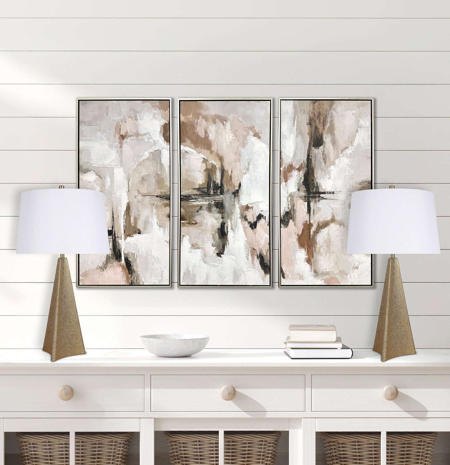 "Golden Apex" Ceramic Table Lamp (Set of 2) - Electroplated Gold