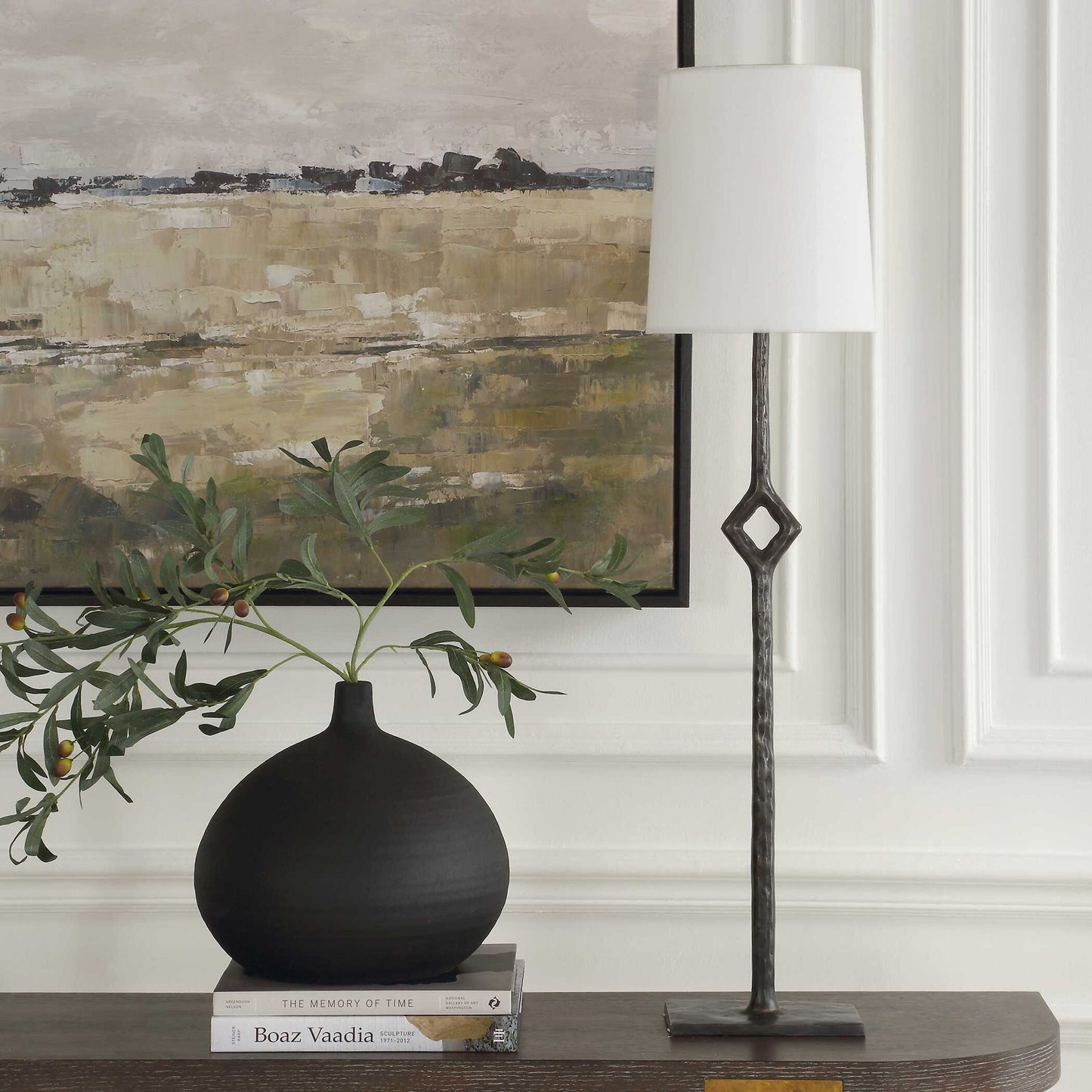 Puncture - Cordless Iron Buffet Lamp - Black / Bronze