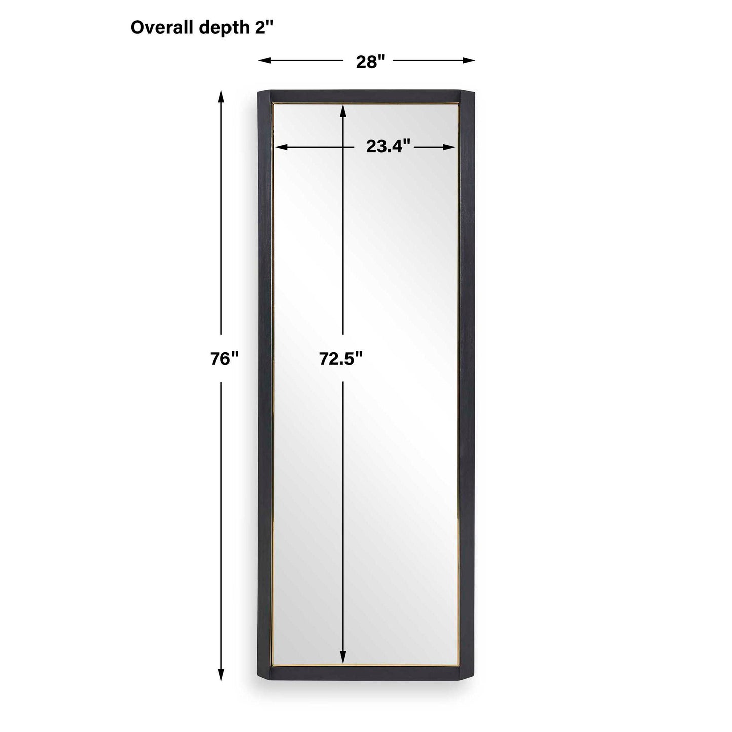Stenton - Tall Wooden Mirror - Black