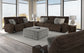 Zen - Power Reclining Console Loveseat With CR3 Heat/Massage/Zero Gravity - Chocolate
