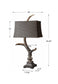 Stag Horn - Dark Shade Table Lamp - Dark Brown