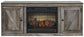 Wynnlow - TV Stand With Faux Firebrick Fireplace Insert - Gray