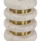 Adames - Travertine Drink Table - Brass / White