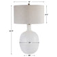 Whiteout - Mottled Glass Table Lamp - White