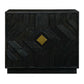 Faulkner - 3 Drawer Modern Chest - Black / Brass