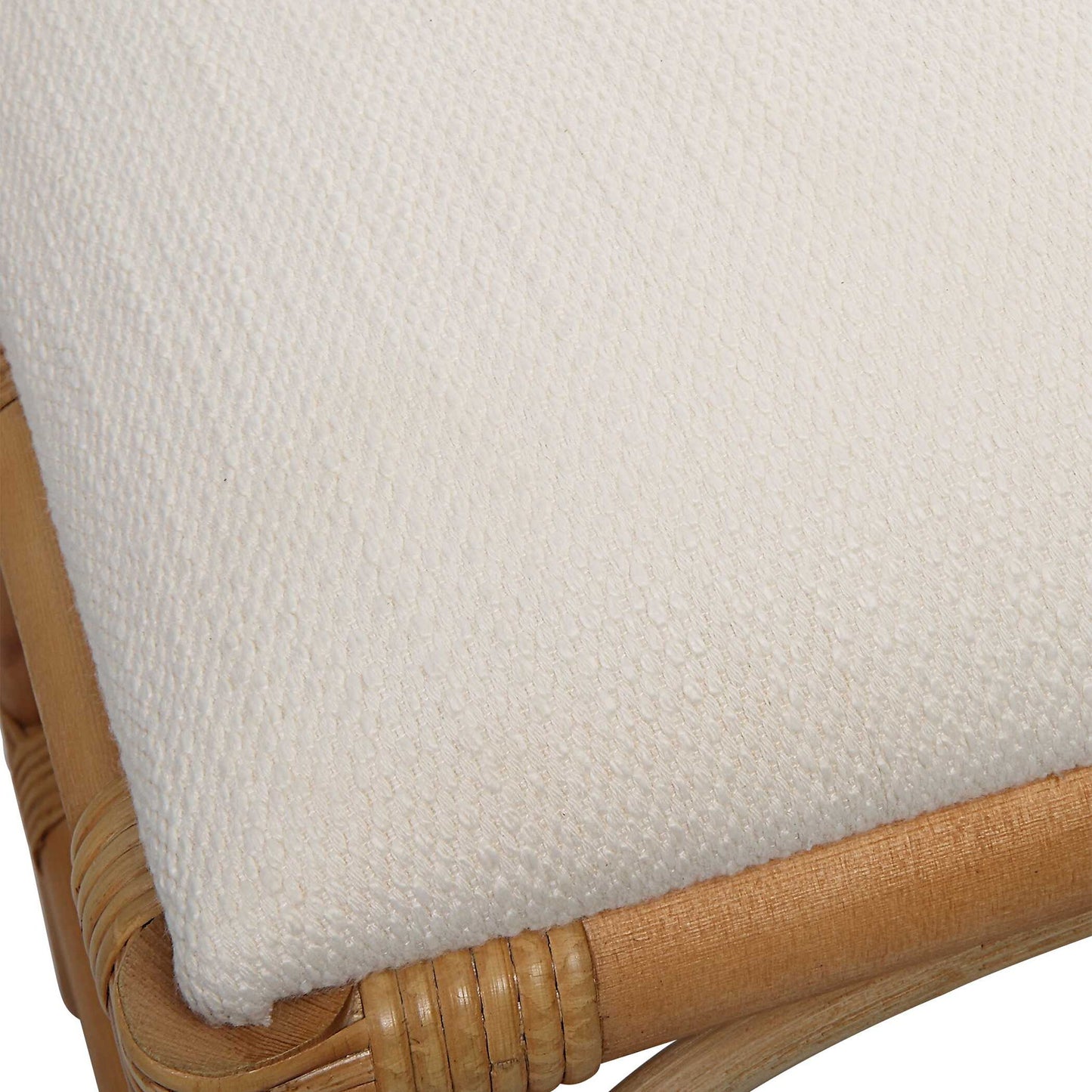 Laguna - Fabric Rattan Bench - White