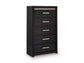 Shoralli - Five Drawer Chest - Black