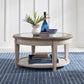 Heartland - Round Ceiling Tile Cocktail Table - Antique White / Tobacco Tops