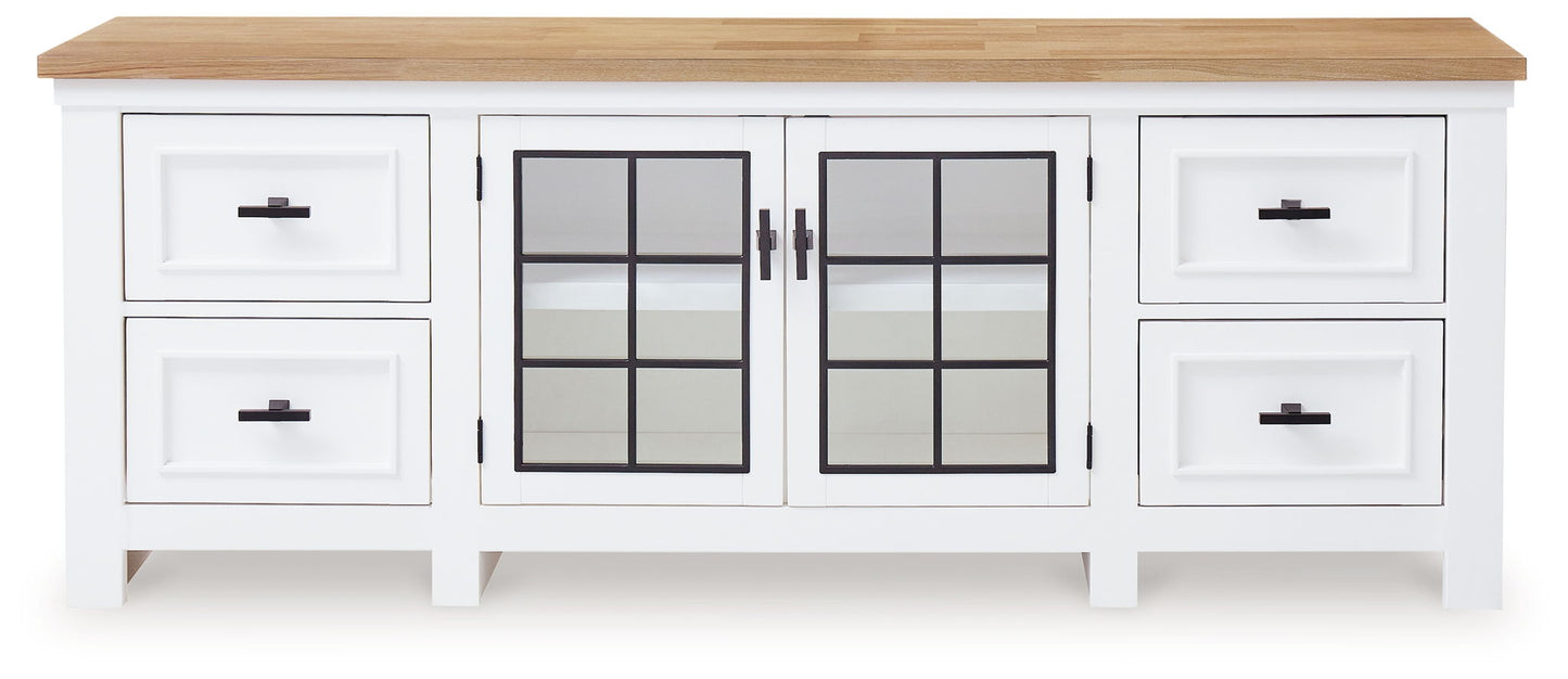 Ashbryn - Extra Large TV Stand - White / Natural