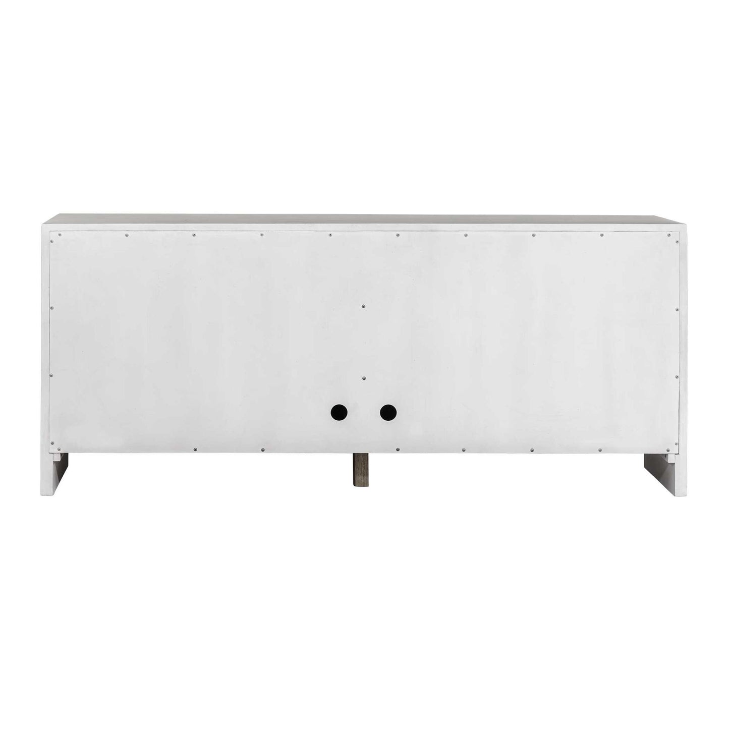 Brinson - Carved Wood 4 Door Cabinet - White / Woodtone