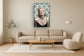 Retro Blonde Allure - 32" x 48" Framed Wall Art - Beige