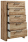Hyanna - Five Drawer Chest - Tan Brown
