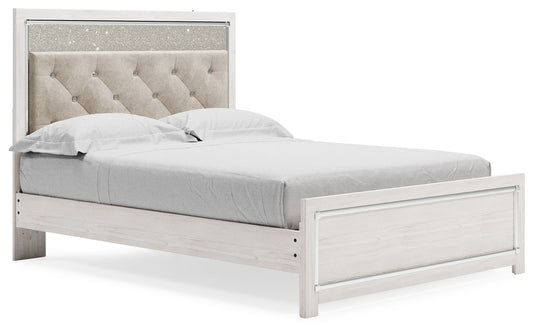 Altyra - White - Queen Panel Bed With Roll Slats