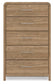 Gramburg - Five Drawer Chest - Warm Natural Brown