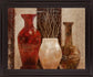 Umber Trio Harmony - 28" x 34" Framed Wall Art - Dark Brown