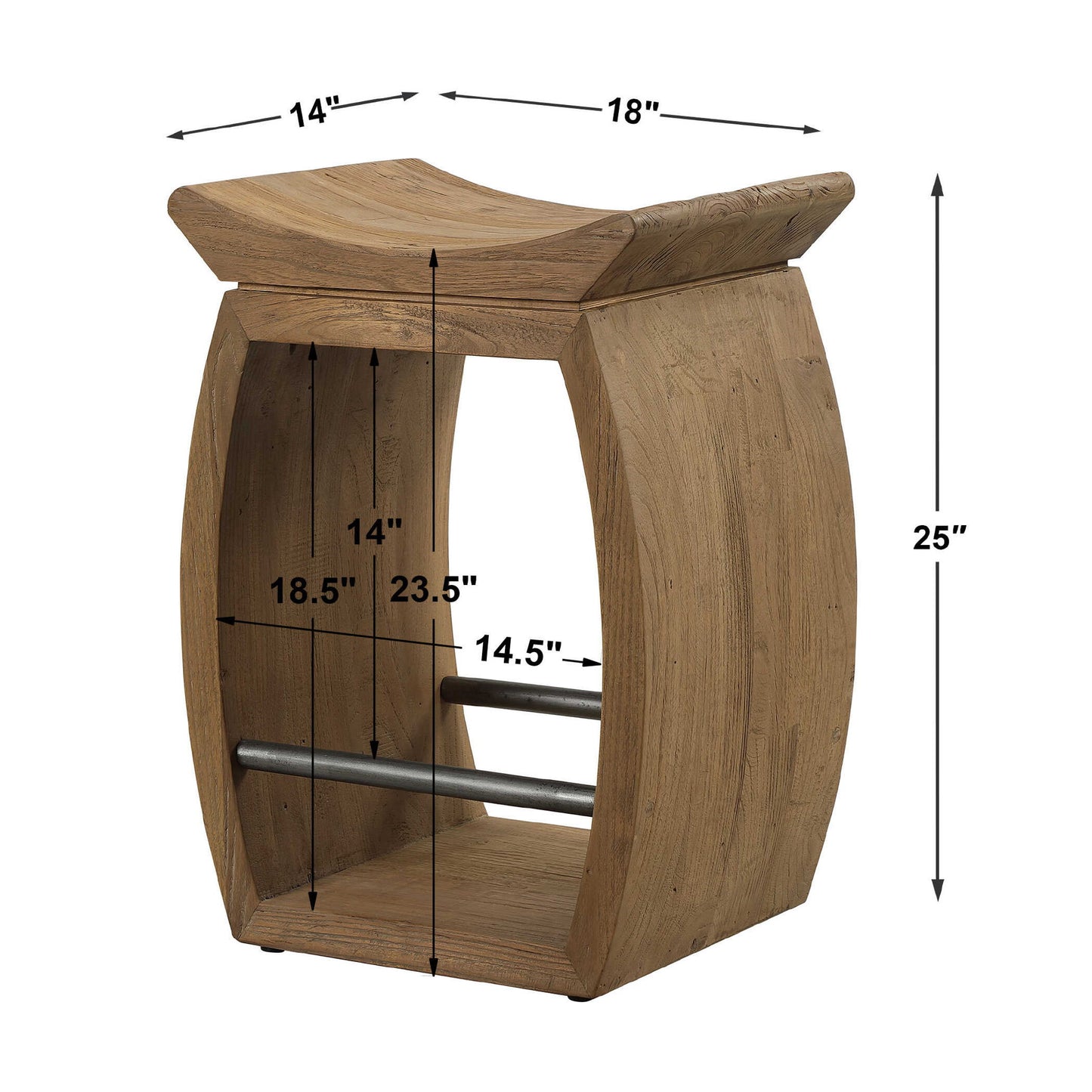 Connor - Modern Wood Counter Stool - Light Brown