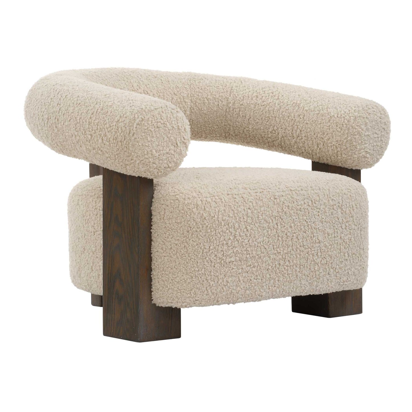 Lennox - Shearling Accent Chair - Beige / Brown