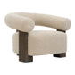 Lennox - Shearling Accent Chair - Beige / Brown