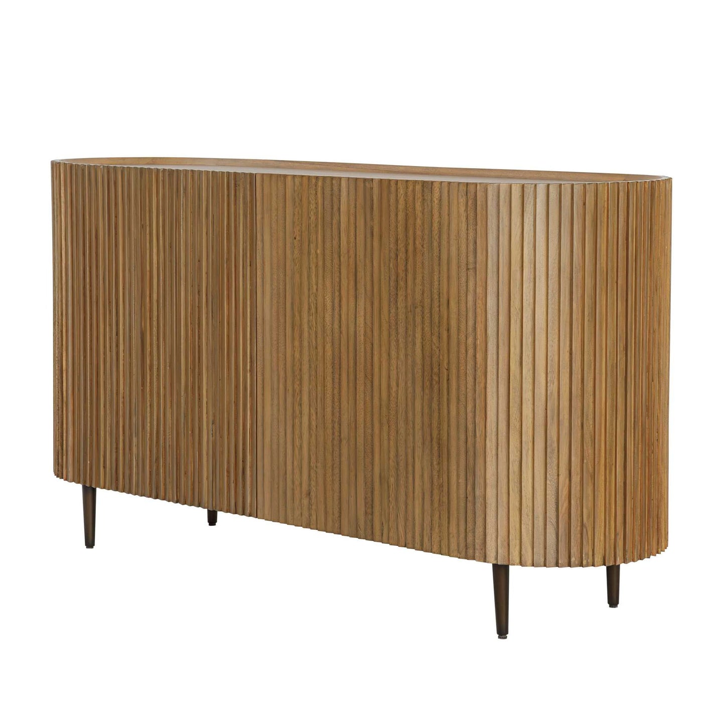 Reese - Pleated 2 Door Cabinet - Woodtone